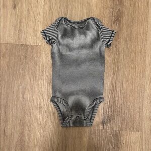 Striped Black and White Kids One Piece